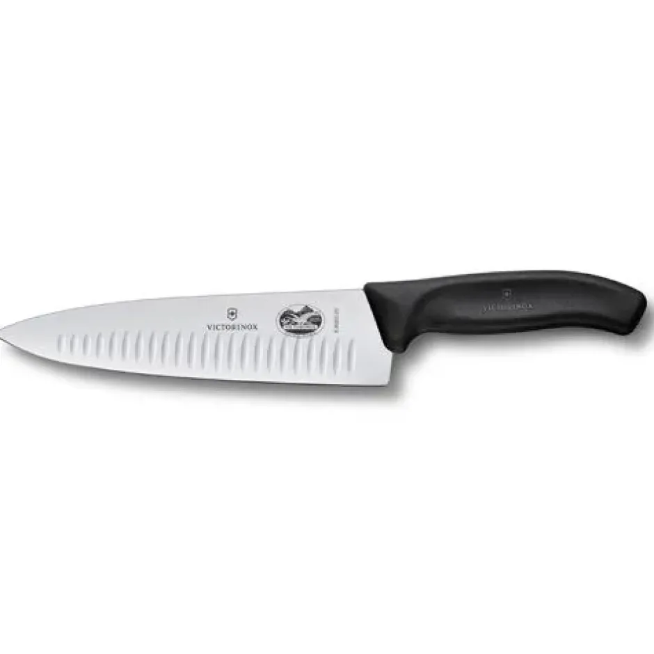 Victorinox kockkniv räfflad 20 cm, Svart