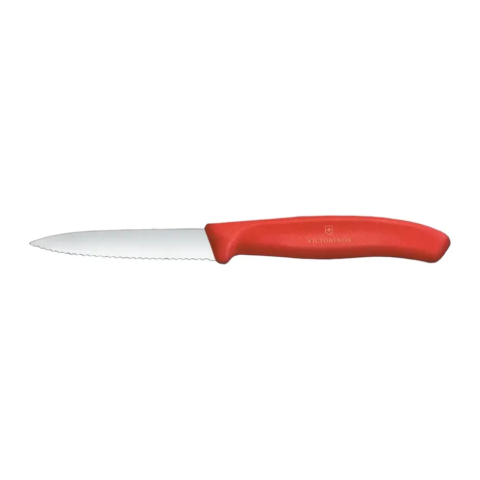 Victorinox Swiss Classic skalkniv tandad 8 cm, Röd