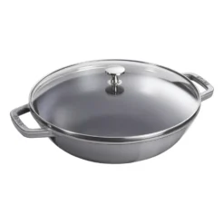 Wok med glaslock Ø37 cm 5,7 L, Grå