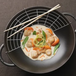 Wok med glaslock Ø37 cm 5,7 L, Svart