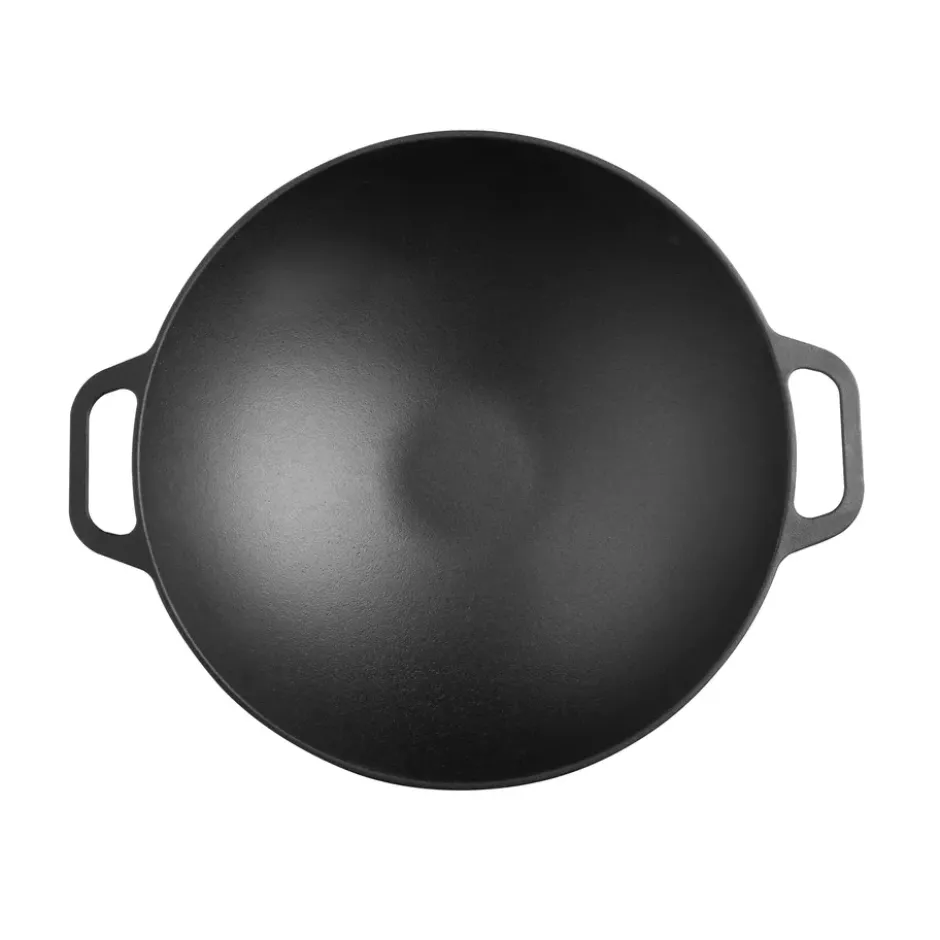 Wokpanna gjutjärn 36 cm, Svart
