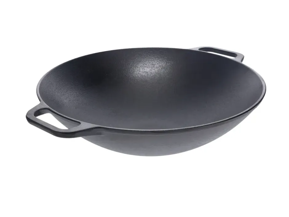 Wokpanna gjutjärn 36 cm, Svart