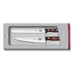 Wood knivset brödkniv & kockkniv, Rostfritt stål-lönn